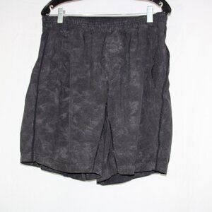 Lululemon Men's Pace Breaker Lined 9 in Athletic Shorts Lined Black Print No Tag